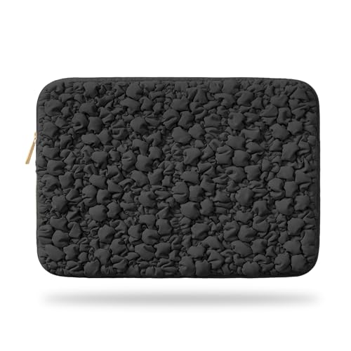 Vandel Puffy Laptop Sleeve Case, 13-14 inch Laptop Sleeve Bag Case 13.3 Inch, Compatible with MacBook Air/Pro 13/Pro 14/iPad Pro 12.9, HP Dell ASUS Computer Bag Cover, Black Scrunch - color: d. Black Scrunch