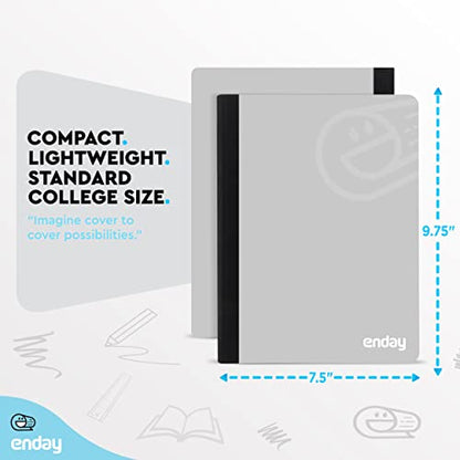 Enday Composition Notebooks College Ruled Paper, Grey Hard Cover Composition Notebook, Premium Lined Composition Books, 100 Sheets Ruled Notebook - color: Grey, style: College-Ruled