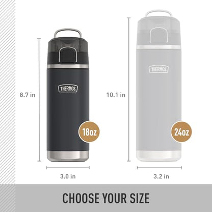THERMOS ICON SERIES Water Bottle with Spout - 18 Ounce, Navy - Stainless Steel Vacuum Insulated Water Bottle with Lid (Pack of 4) - color: Navy, size: 18 Ounces (Pack of 4)