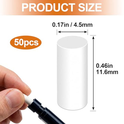50 Pcs Mechanical Pencil Eraser Refills, White Refill Erasers for Propelling Pencils, Universal Traceless Eraser Replacement for Office Notebook Drafting - color: White,50pcs,11.6x4.5mm