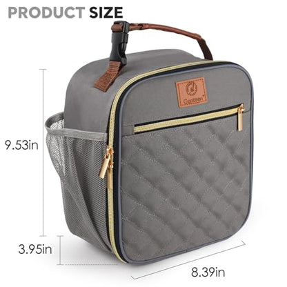 Genteen Kids Lunch Box Insulated Soft Mini Cooler with Bottle Holder, Lightweight Reusable Easy-Clean Lunch bag for Girls, Boys Back to School-Gray - color: Gray