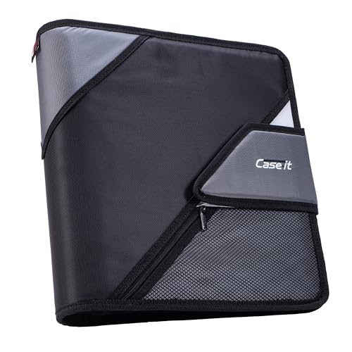Case-It The Open Tab Secure Seal 2-Inch Binder, 5-Color Tabbed Expanding File, S-826-A Jet Black - color: Jet Black, size: 1 Pack