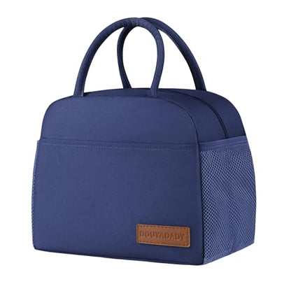 douyadady Lunch Bag Women/Men Lunch Box Women/Men (Dark blue) | Spacious Lightweight Waterproof Sturdy Durable Great Value For Office Work School Picnic Travel - color: Dark Blue