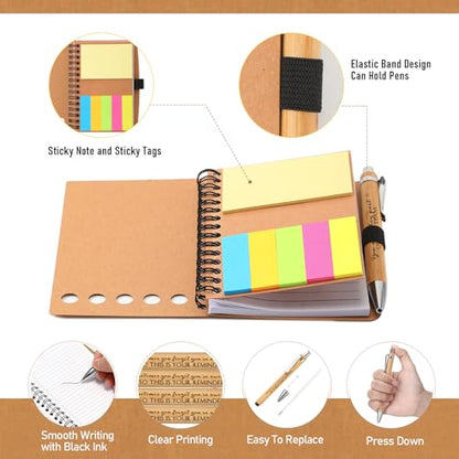 10 Sets Inspirational Notebooks Bulk Back to School Spiral Notebook with Notepad and Bamboo Pen Team Appreciation Gift for Office Teacher Employee Social Worker Student (Sometimes You Forget) - style: Sometimes You Forget