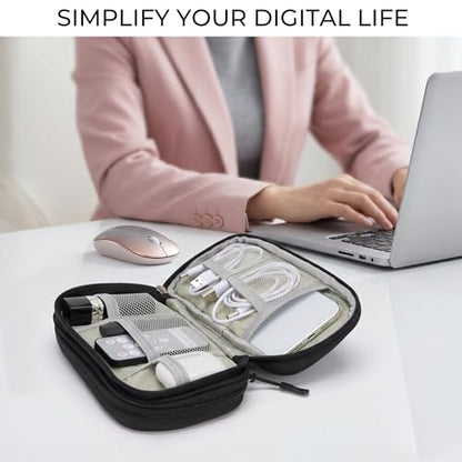 Airkit Electronics Organizer Travel Case Waterproof Double Layers All-in-One Storage Bag Tech Pouch Accessories Travel Essential for Phone Airpods Cables USB Flash Drive Black