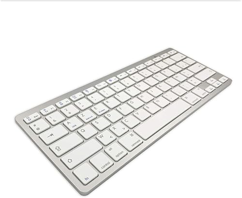 Wireless French Keyboard, AZERTY Keyboard Minority Language Keypad Ultra Thin Lightweight Silent Bluetooth Keyboards for Laptop/PC/Tablet/Desktop/Smart TV (French) - style: French