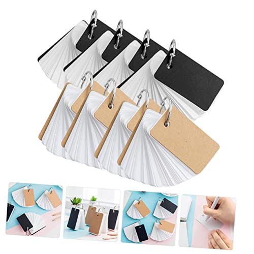 8pcs Portable Memory Cards for Travel Blank Flashcards Binder Ring Flash Cards Notecards for Daily Use - size: 7X4CM