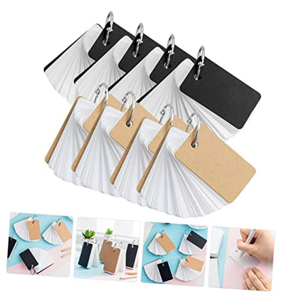 8pcs Portable Memory Cards for Travel Blank Flashcards Binder Ring Flash Cards Notecards for Daily Use - size: 7X4CM