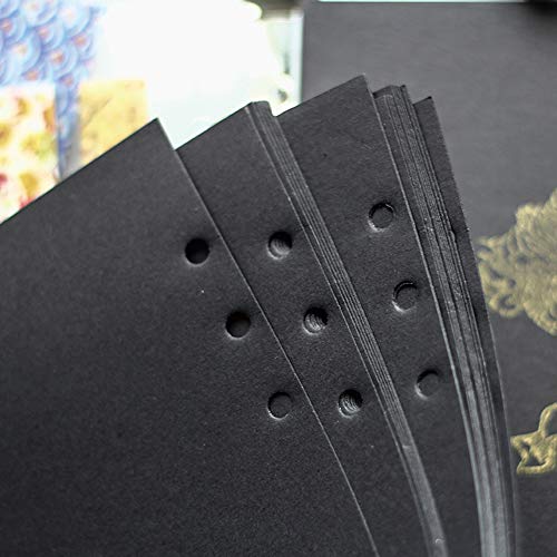 A5 Planner Refill Black Blank Planner Inserts, 6 Ring Binder Refill, Black Paper for Refillable Binder Compatiable with Filofax, All Plain, 40 Sheets 90 Pages A5 5.59'' x 8.27'' - color: Black Blank, size: A5