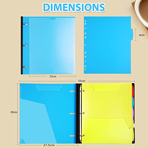 WOT I 1-Pack Telescoping 3 Ring Binder Notebook - Customizable Cover, 5 Dividers & Pocket Folder in One Slim Organizer (60 Sheets Included), Blue - color: Blue, size: 1 Pack