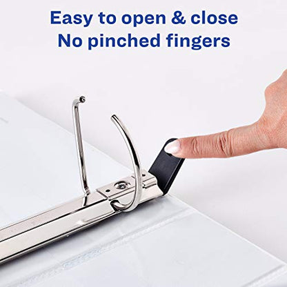 Avery Heavy-Duty View 3 Ring Binder, 3" One Touch Slant Rings, Holds 8.5" x 11" Paper, 4 White Binders (79793)