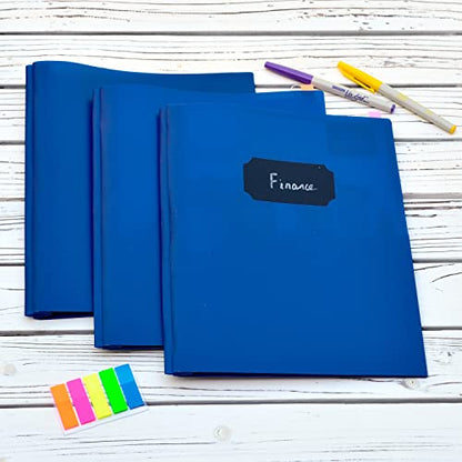 Youngever 6 Pack Heavy Duty Plastic Two Pocket Folders with 3 Prongs, Metal Prongs Fastener, Heavy Duty Plastic 2 Pocket Folder (Dark Blue) - color: Dark Blue