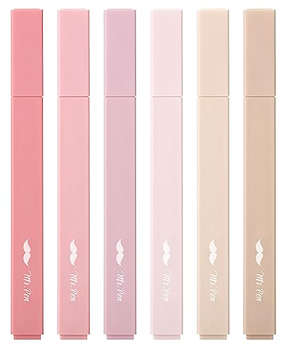 Mr. Pen- Aesthetic Highlighters No Bleed, 6 Pack, Assorted Colors | Chisel Tip, Cute Highlighters Assorted Colors for Journaling, Highlighting, Underlining, Fast Dry, Back to School Supplies - color: Vintage