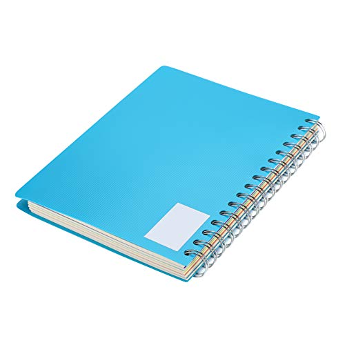 5-Subject Spiral Notebook with Page Dividers and Index Tabs, Hardcover Wire Bound Ruled Notebooks Memo Planner Daily Notepad for Students Teens Office School, 240 Pages Lined Paper, A5 Size, Blue - color: A5 Blue