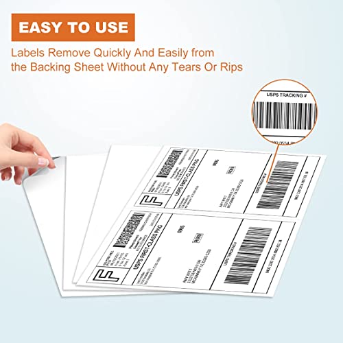 2000 Half Sheet Self Adhesive Shipping Labels for Laser Inkjet Pinters, 8.5 x 5.5 inches (1000 Sheets, 2000 Labels) - size: 1000 sheets, style: 2 up-8.5"x5.5"