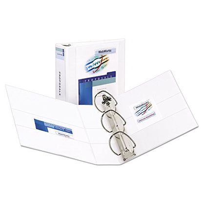 Avery Durable Clear View 3 Ring Binders, 3 Inch EZD Rings, 1 White Binder (09701) - size: 3", style: 1 Pack