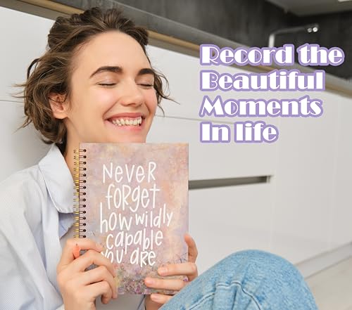 Pink Inspirational Spiral Notebook Journal, Never Forget How Wildly Capable You Are Motivational Quote Notebook, Positive Affirmation Journal for Women, 5.5x8.3 Inch - color: Inspirational Notebook 07
