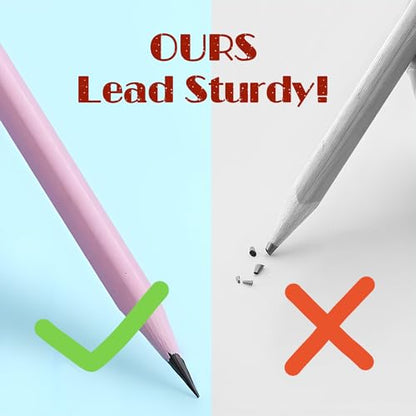 Fun Triangle Pencils - Cute Kids Pencils with Flower Shaped Shavings, Pre-sharpened Erasers, 12 Pack - style: Macaron Triangular Pencils