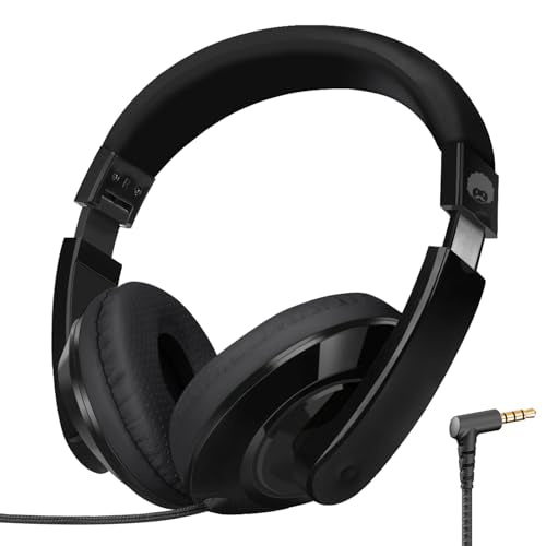 rockpapa Comfort Kids Headphones for School, Lightweight Foldable Portable Childs Boys Girls Teens Headphones Wired 3.5mm with 4.9ft Cord for Travel Airplane Tablet Phone Pad Laptop Black - color: Black