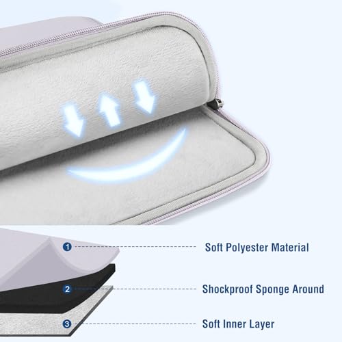 MOSISO Laptop Case 13.3 inch, 13-13.3 inch Laptop Sleeve Compatible with MacBook Air/Pro 13/Pro 14 M5 M4 M3 M2 M1, HP Dell ASUS Lenovo,Polyester Vertical Computer Sleeve Bag with Pocket, Dusty Lilac - color: Dusty Lilac, size: 13.3 inch