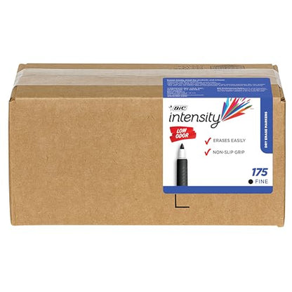 BIC Intensity Black Low Odor Dry Erase Markers, Fine Tip, 175-Count Pack of Erasable Markers With Low-Odor Ink for a Pleasant Writing Experience
