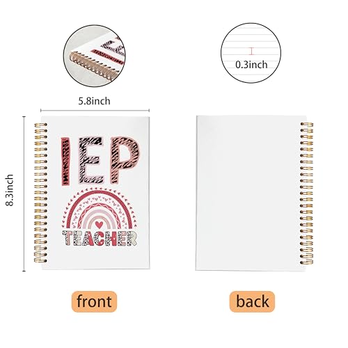 VNWEK Pink Rainbow Teacher Appreciation Spiral Notebook Journal 5.5x8.3 Inch, IEP Special Education Teacher Gifts Journal for Women, SPED Educators Cute Lined Hardcover Spiral Notebook - color: lz-notebook-7