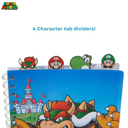 Innovative Designs Super Mario Bros Tab Journal Notebook, Spiral Bound, 96 Lined Pages, 8 x 7 inches - style: Mario