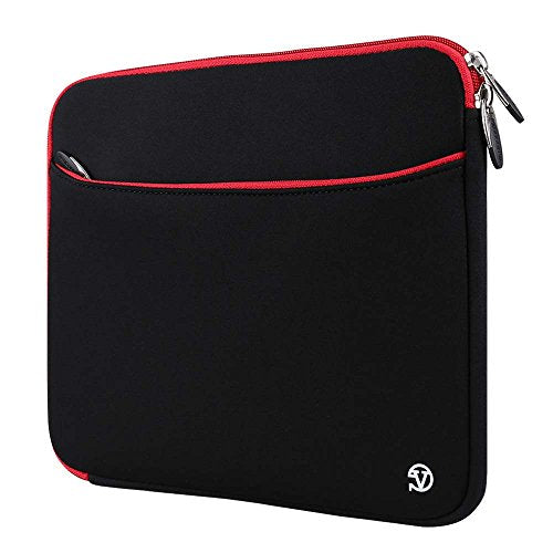 Padded Black Red 12 11.6-inch Laptop Sleeve for HP Chromebook, Elite, EliteBook, Envy, ProBook, Stream 11.6 to 12-inch - color: Black Red