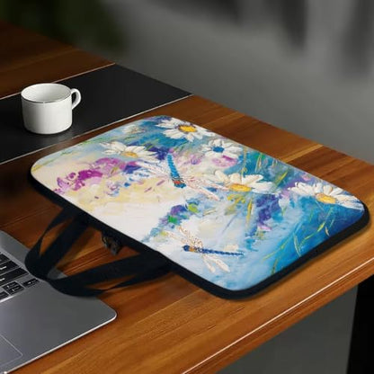 Computer Shoulder Bags for Laptops Laptop Briefcases Casual Business Briefcase - color: Daisy Dragonfly, size: 12inch