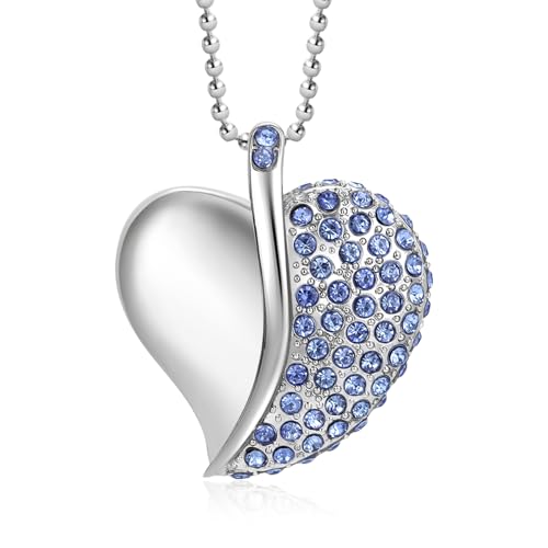 High Speed USB 3.0 Flash Drive,Cute Romantic Heart Shape USB Memory Stick,Thumb Drive for Photos, Music, Files Storage (Blue, 32, GB) - color: Blue