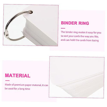 STOBOK Blank Flash Cards with Binder Rings Pre-hole Punched Notecards for Studying Note-taking and Daily Planning and Lightweight Multipurpose Notecards - size: 9.8X9.8X0.01CM