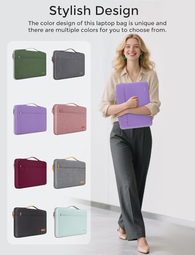 DOMISO 14 inch Laptop Case Sleeve Protective Cover Compatible with 15 inch MacBook Air M4 M3 M2,MacBook Pro,14-15 inch HP Dell ASUS Lenovo Chromebook,Waterproof Computer Cases Bag with Handle,Purple - color: Purple, size: 15" for Macbook Air