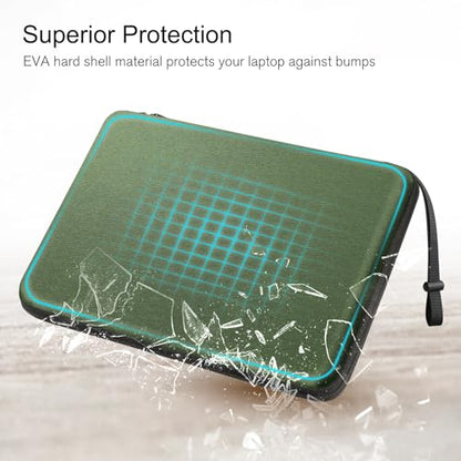 FINPAC 14-inch Hard Laptop Sleeve Case Compatible with Acer Chromebook Lenovo, HP, Dell, Acer Laptop Notebook Ultrabook, Water-Resistant Shockproof Computer Bag, Olive - color: Olive, size: 13.5-14-inch Laptop/Notebook