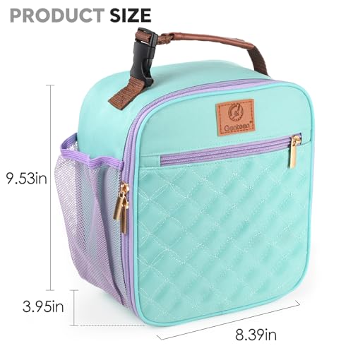 Genteen Kids Lunch Box Insulated Soft Mini Cooler with Bottle Holder, Lightweight Reusable Easy-Clean Lunch bag for Girls, Boys Back to School-Light Green - color: Light Green