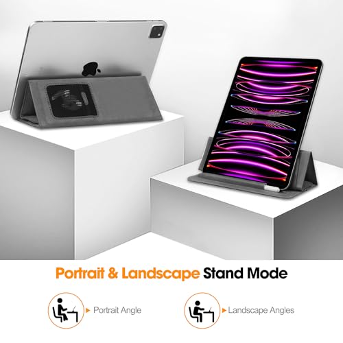 8-11 inch Tablet Sleeve Case with Pen Holder, Slim PU Lightweight Universal case with Foldable Stand for iPad 10th Generation 2022, iPad Pro 11, iPad mini6, Galaxy Tab S9/A9 Plus/A8 etc Gray - color: Gray