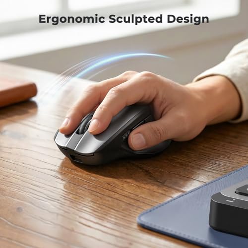MEETION New Wireless Bluetooth Keyboard and Mouse, Dual Bluetooth and USB Full Size Rechargeable Keyboard with 4 DPI Ergonomic Mouse for Laptop/PC/Computer/iPad, Mac/Windows, C9990 Black Gray - color: Full Size Black