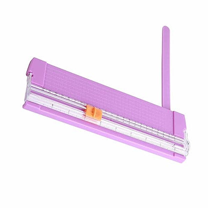 Paper Cutter Efficient Light Duty Mini Folding Trimmer Clear Scale for Scrapbook Supplies Craft Paper Trimmer for Cardstock, 5 Color Options (Purple) - color: Purple