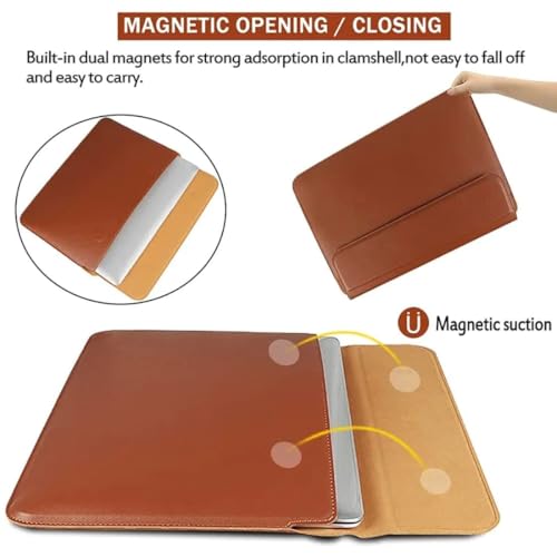 Brown Laptop Sleeve 11-13.3 Inch ONLY MacBook Air 13.3" 13.6" Pro 13.3" A1466 A1932 A2179 A2337 A2681 A3113 Dell XPS 13 HP EliteBook 830 Lenovo Yoga Pro Business, Not for 14-16” - color: Brown, size: Size Small-Med 11-13.3 inch