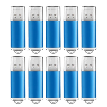 10 Pack 4GB Blue Plastic USB 2.0 Thumb Drives,with LED Indicator | Lightweight plastic shell with LED indicator for easy file transfer flash drive, memory stick, usb stick and pendrive.
