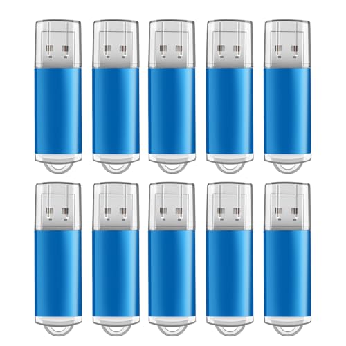 10 Pack 4GB Blue Plastic USB 2.0 Thumb Drives,with LED Indicator | Lightweight plastic shell with LED indicator for easy file transfer flash drive, memory stick, usb stick and pendrive.