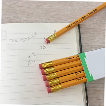 LALAFINA 12pcs Cute Wooden Hb Pencils Eraser Boys and Girls Writing Pencils Erasers Bulk Classroom