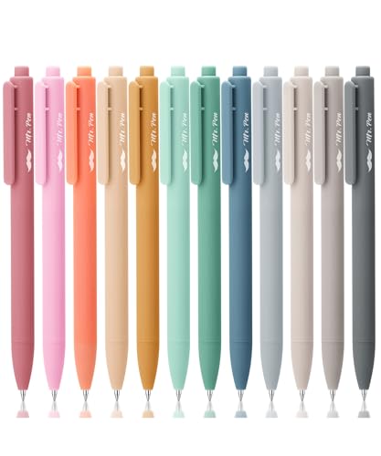Mr. Pen- Retractable Gel Pens, 12 Pack, Assorted Color Ink | Fine Point 0.5 mm, Fast Dry, Smooth Writing, Cute Gel Ink Pens for Drawing, Writing Planner and School Supplies - color: Sweet Haze, size: 12 Pack