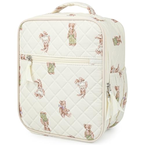 Aileam Lunch Box Lunch Bag for Women Cute Girls Insulated Womens Lunch Bag For Work Quilted Large Capacity Reusable Insulated Cooler for Work School Picnic Travel Bear Cub Print - color: Bear Cub Print