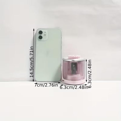 Electric Pencil Sharpener, Single Hole Automatic Sharpener for Standard Pencils, Portable Battery Operated (2 AA Not Included) for Kids School Office Home Art