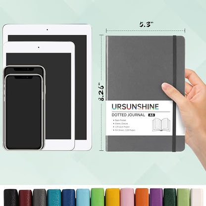 URSUNSHINE Ruled Notebook/Journal - Classic Lined Journal/Notebook, Hardcover with Thick Paper, 5.3" x 8.26", Banded + Pen Holder +Inner Pocket - Gray - color: Gray, size: Ruled