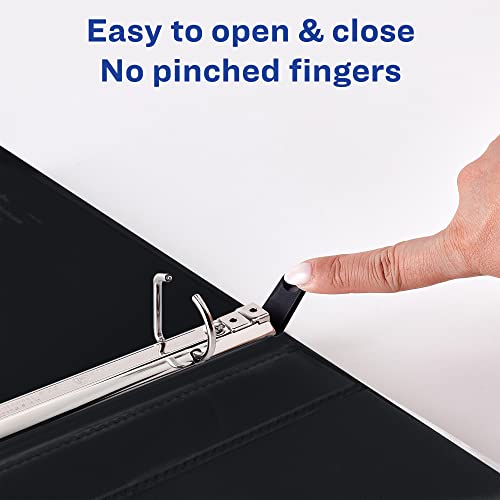 Avery Heavy Duty View 3 Ring Binder, 0.5" One Touch Slant Ring, Holds 8.5" x 11" Paper, 4 Black Binders (79708) - size: 0.5"