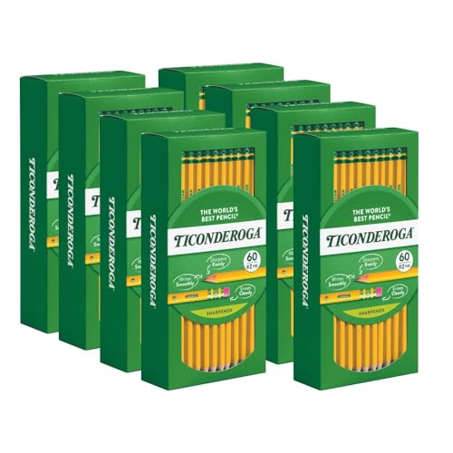 Ticonderoga Wood-Cased Pencils, Pre-Sharpened, 2 HB Soft, Yellow(Pack of 480)