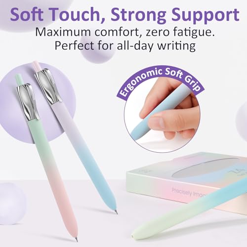 Solati Premium Gel Pens, 5-Pack Retractable 0.5mm Black Ink Pens, Luxury Aesthetic Fluid Design, Smooth Quick-Dry Writing Pens for Journaling, Note-Taking, Office, School Supplies (Z4 5PCS Aurora) - color: Z4 5PCS Aurora