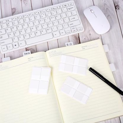 400 Pcs Sticky Index Tabs, Repositionable and Writable Book Sticky Tabs Page Markers for Notebooks, White, 1.6 x 1 Inch