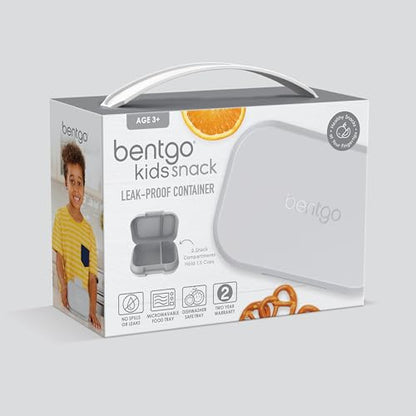 Bentgo Kids Snack Leak-Proof 2 Compartment Bento-Style Container | For Snacks & Small Meals, Easy-Open Latch, Dishwasher Safe, BPA-Free for School, Daycare, & Sports, Ages 3+ (Gray) - color: Gray